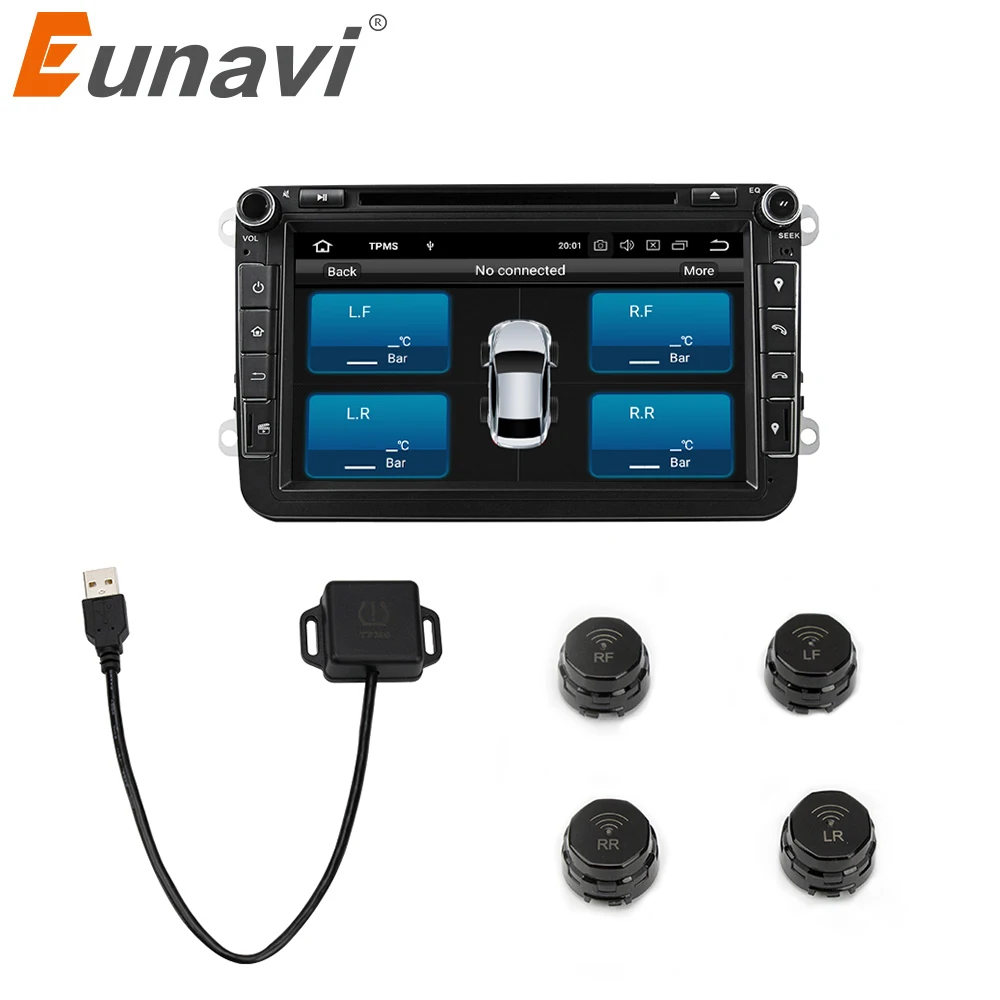 Система контроля давления в шинах Eunavi система TPMS с 4 внутренними датчиками для