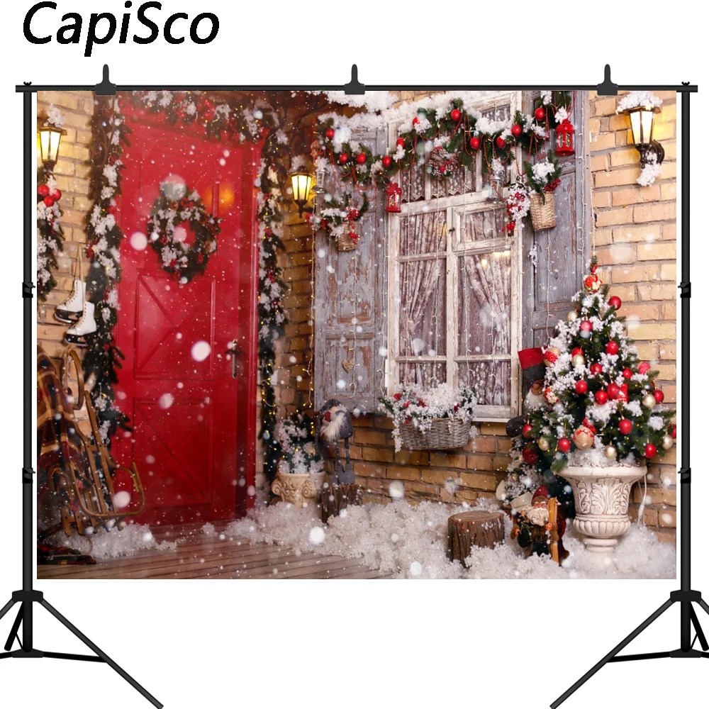 Capisco фон для фотосъемки снежный зимний дом Рождественская елка вечерние фон для фотосъемки детей на заказ