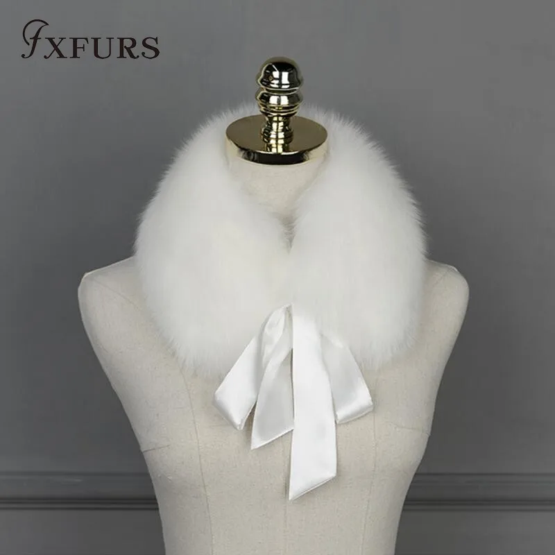 Шарф-хомут FXFURS Женский, из 2020 натурального Лисьего меха, зимний, теплый, 100% (art.: 7a5a4560e) - 7a5a4560e
