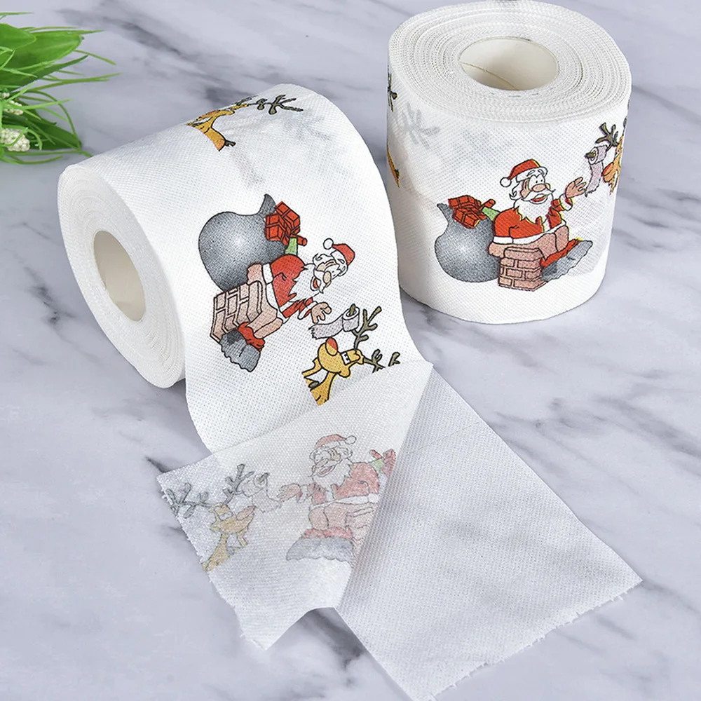 Navidad Рождество 22 м/рулон олень Санта Клауса Рождественская Туалетная Бумага Рождественские украшения для дома новогодние подарки, сувениры, Q
