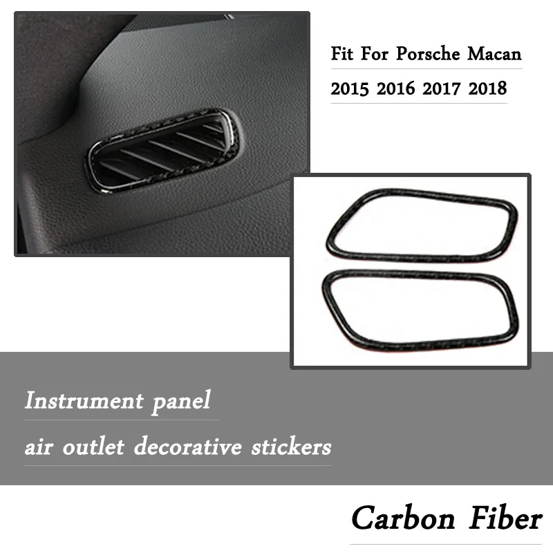 2 шт. наклейки для автомобильной панели из углеродного волокна Porsche Macan 2015 2016 2017 2018