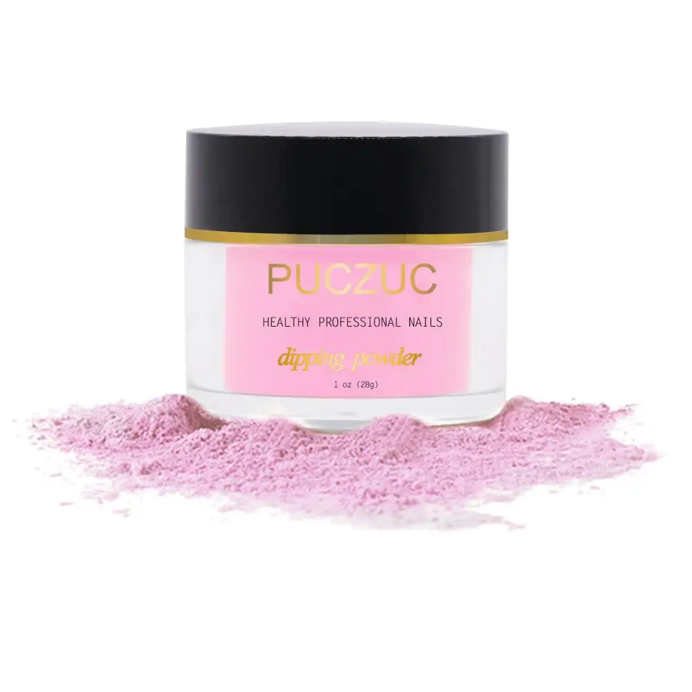 P014-1OZ PUCZUC 1 OZ Full Set Dipping Powder Base Top Coat Kits DIY Dip Nail Powder Manicure Set Brush Saver Powder - Цвет: P014-1OZ