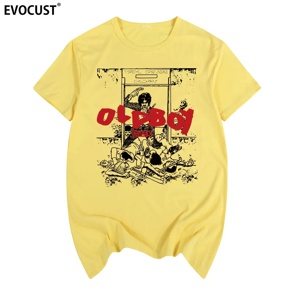 bright yellow OLDBOY южнокорейская футболка из фильма Хлопковая мужская футболка Новая женская летняя - Цвет: bright yellow