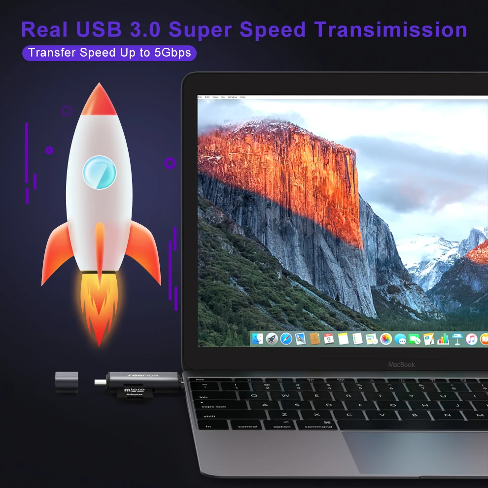 SeenDa все в 1 USB 3 0 Кардридер высокоскоростной SD TF Micro кардридер памяти OTG Type C адаптер
