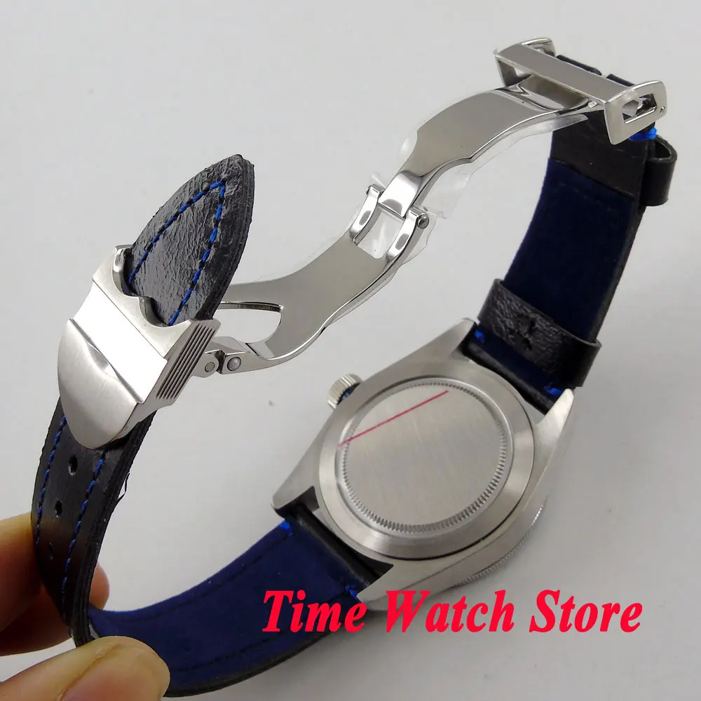 Часы мужские наручные с автоподзаводом 41 мм сапфировым стеклом и черным