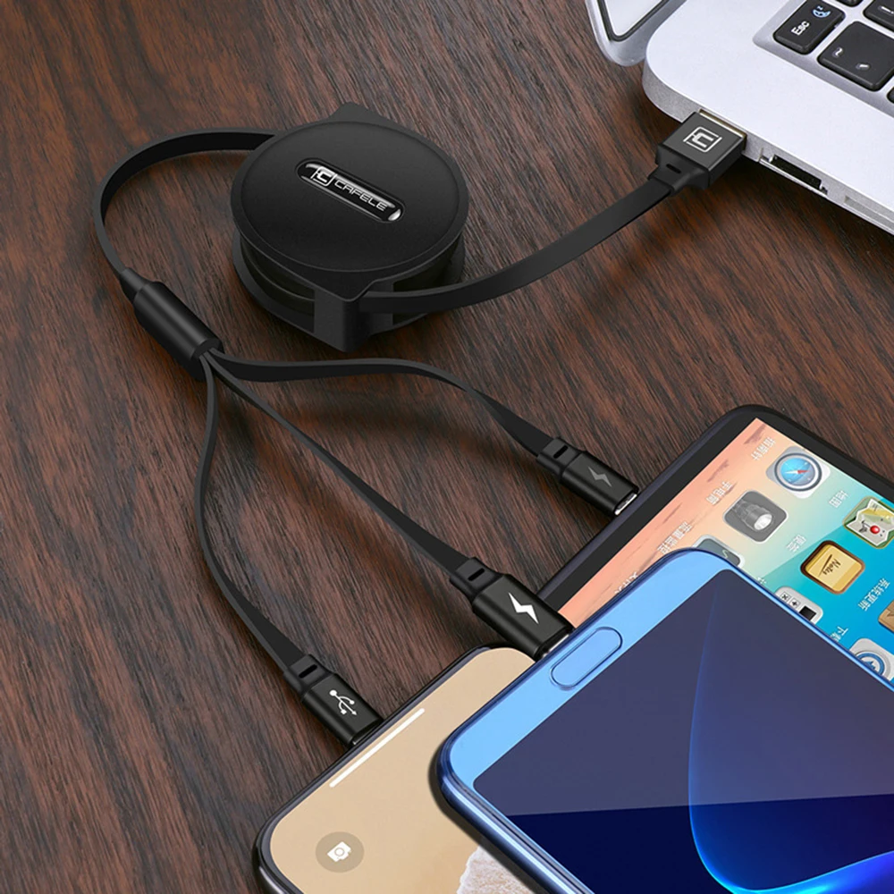 USB кабель для передачи данных для iPhone XS X 8 7 6 быстрая зарядка Зарядное устройство 3 в 1 микро USB кабель для Android USB Type C мобильные телефонные кабели для Samsung S9