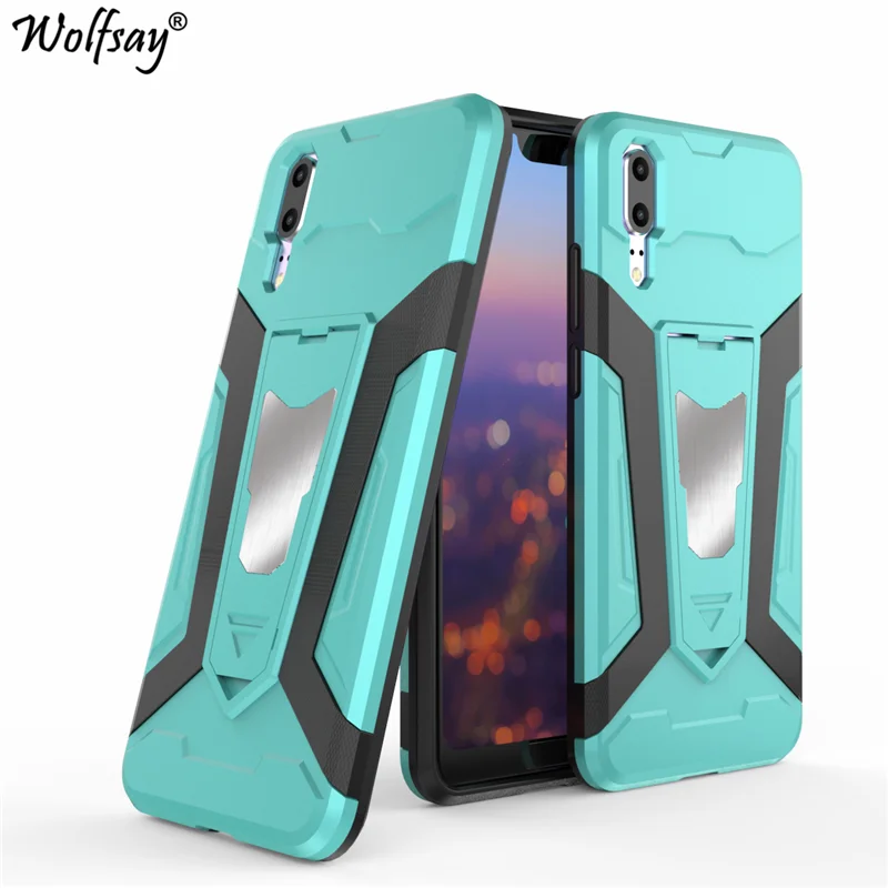Wolfsay для huawei P20 случае P 20 автомобильный держатель Броня Случаях Жесткий ПК и
