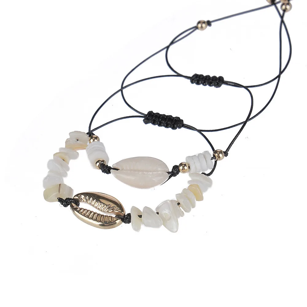 Женский винтажный браслет MLING золотой пляжный с ракушками в богемном стиле из