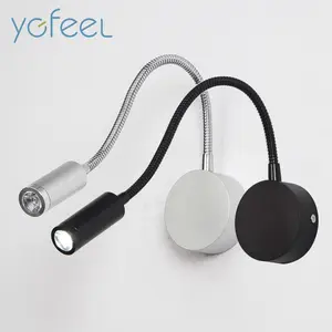Светодиодные настенные лампы YGFEEL, 3 Вт, детская лампа для чтения, прикроватная лампа для спальни, из алюминиевого материала, регулируемая на 360 градусов