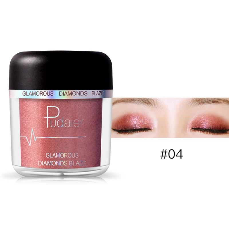 color 04 Pudaier 1 шт. 28 цветов Тени для век порошок блестящие тени для век Палетка для макияжа металлическая Водонепроницаемая Мерцающая Косметика Красота - Цвет: color 04