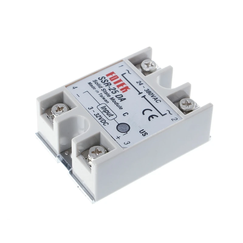 OOTDTY твердотельный релейный модуль SSR-25DA 25A 250V 3-32V DC вход 24-380VAC выход