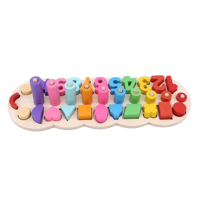 

Wooden Multicolor Practice Safe Material Caterpillar Digital Learning Board Beautiful Multi-Function Logarithmic Plate Fashion