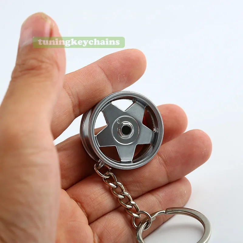 New Alloy Car Auto Sports Wheel Rim Mini Keychain Key Chain Keyring Pendent BOR Design A | Rings