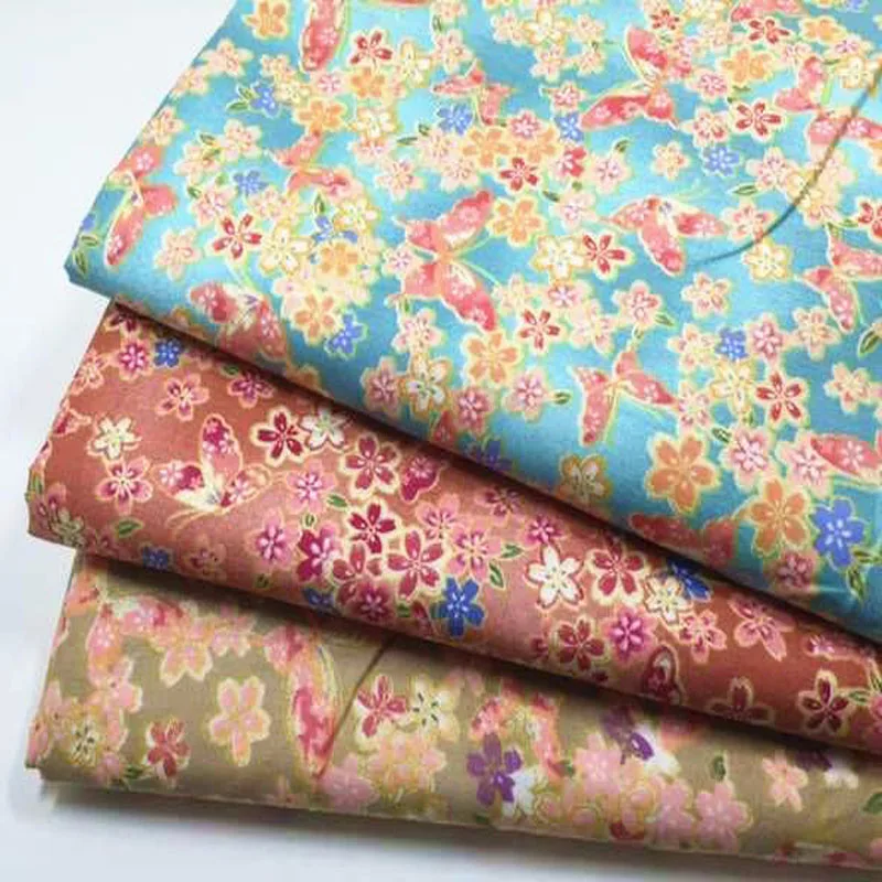3pcs/lot 100% Cotton fabric Spring Garden Butterfly &amp Flowers Printing sewing tissu Handmade DIY Doll Cloth bundles | Дом и сад