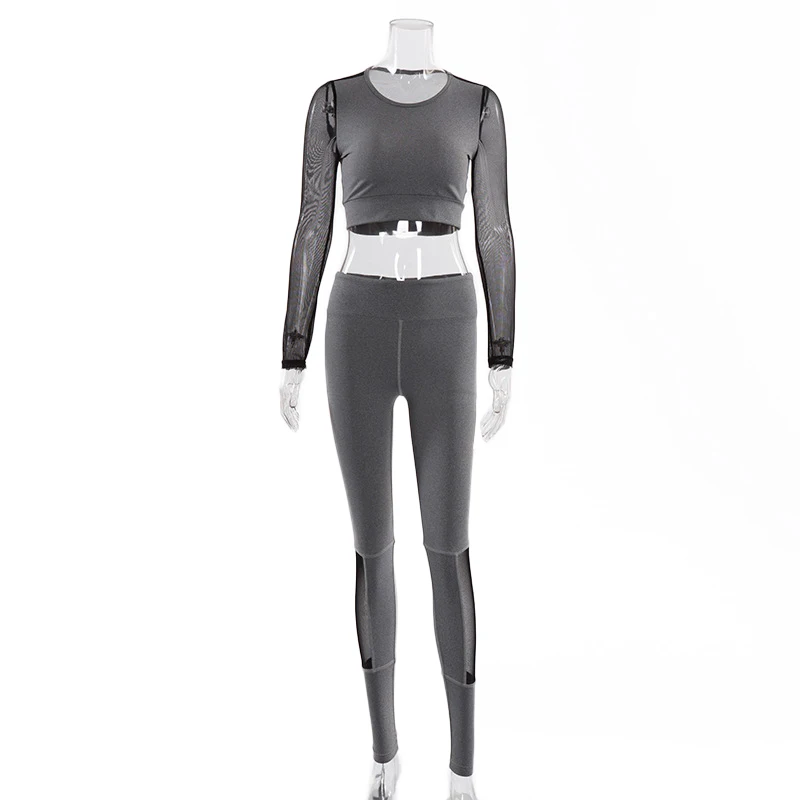 Женский спортивный костюм YOOY черный из двух предметов для женщин 2018|women sets clothes|women