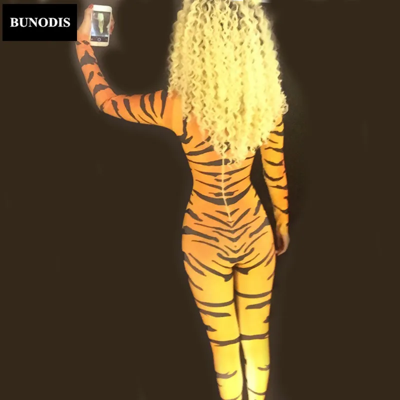 BU021 Тигр queen сцена для ночного клуба Одежда Костюм DJ DS певцов производительность комбинезон блеск боди с