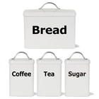 Набор из 4 кухонных наклеек наклейки-бирки, виниловые наклейки для чая, кофе, сахара, хлеба