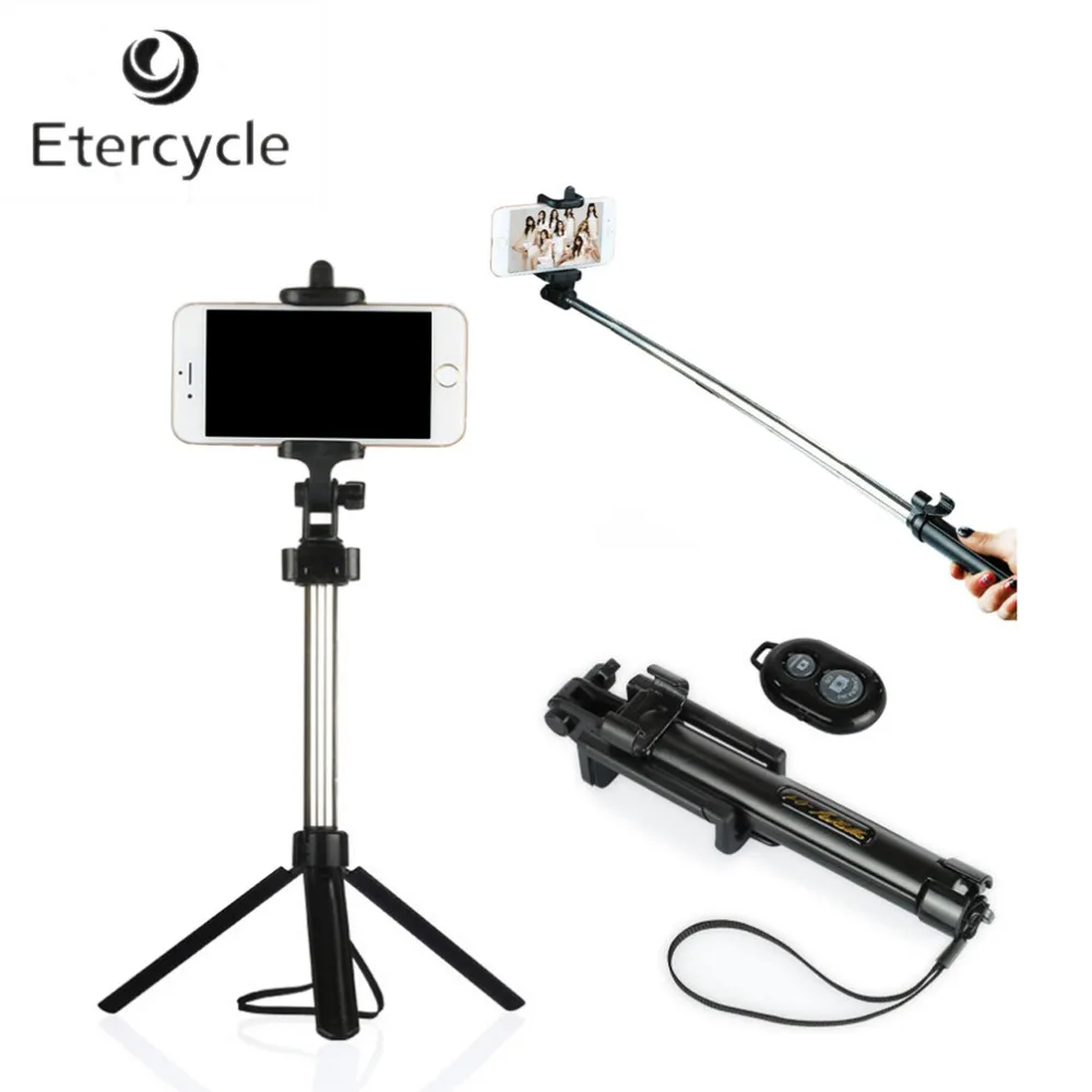 Ручной и штатив 2 в 1 Выдвижная селфи Палка с Bluetooth для iPhone 7 6 S Plus 5S Android samsung Galaxy S6 S5