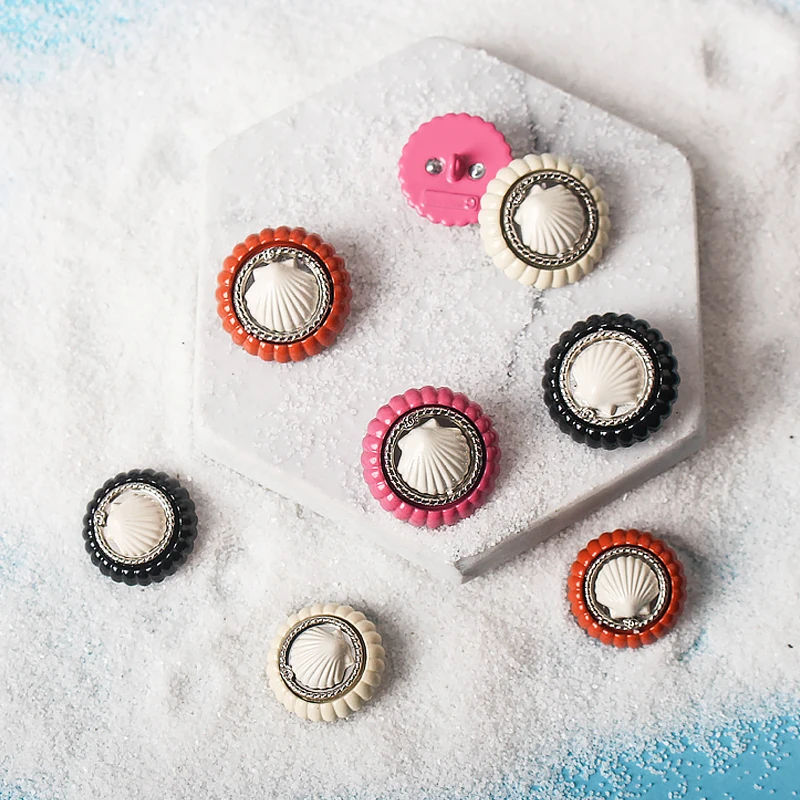 

5pcs,Shell shape Metal buttons,clothing accessories 18-25mm brand buttons,clothing accessories DIY handmade materials F1