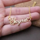 Пользовательское имя ожерелье с полыми сердцами из нержавеющей стали золотой чокер персонализированные ювелирные изделия для женщин макси колар на заказ ожерелье