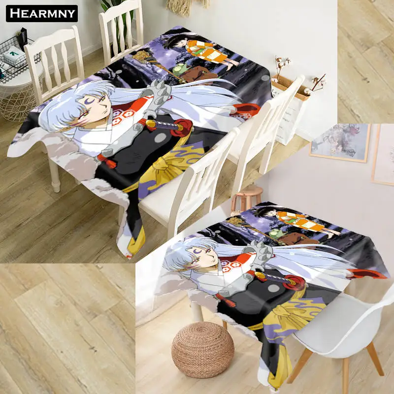 

Custom Inuyasha Anime Tablecloth Waterproof Oxford Fabric Square/Rectangular Tablecloth For Wedding Table Cloth Cover TV Covers