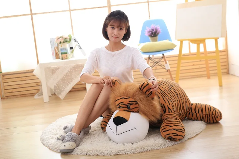 

big new plush lying tiger toy creative lovely tiger pillow doll gift about 90cm