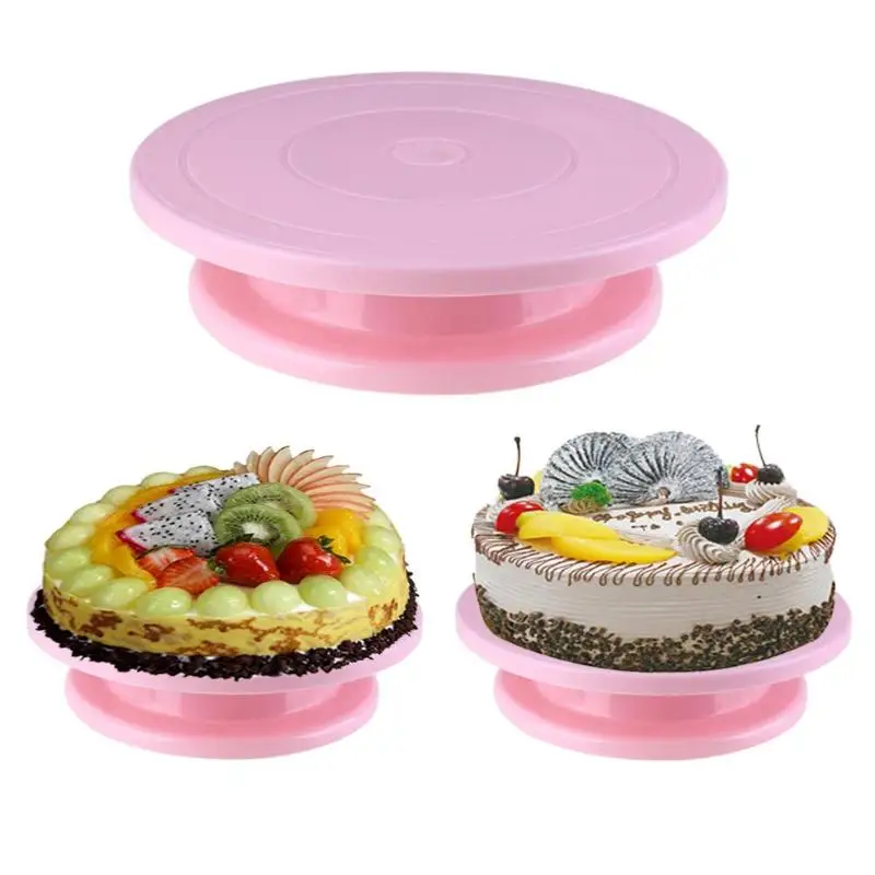 DIY Rotating Rotary Table Cook Tool Pan Baking Anti-skid Round Cake Stand Decorating Plastic CakeTurntable Ro | Дом и сад