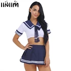 Костюмы на Хэллоуин для взрослых, женский, школьный, косплей, костюм моряка, сексуальная униформа, Топ вечерние с мини-плиссированной юбкой, клубная одежда