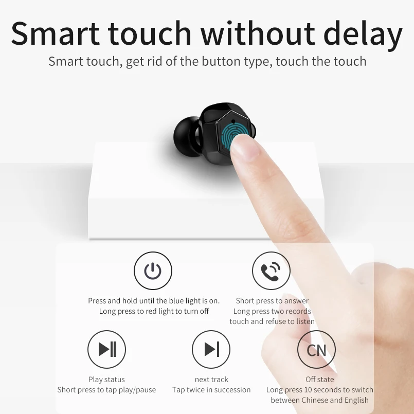 True Bluetooth наушники Водонепроницаемый наушники-вкладыши TWS с Беспроводной Headphons