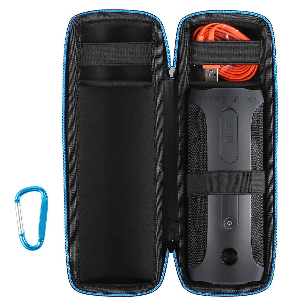 Жесткий чехол из ЭВА для переноски беспроводного Bluetooth-динамика JBL Flip 4 с ремнем
