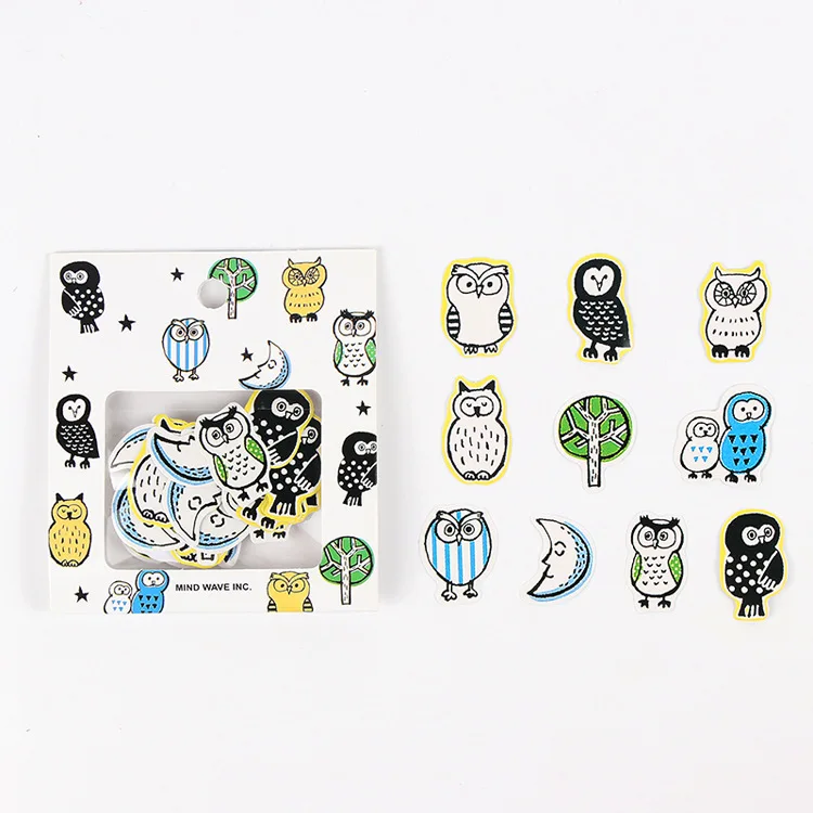 Owl 70 шт./упак. с принтом милых животных: Дневник Стикеры s для художественного оформления ногтей, ручная работа Скрапбукинг милые Стикеры Бумага канцелярских товаров - Цвет: Owl