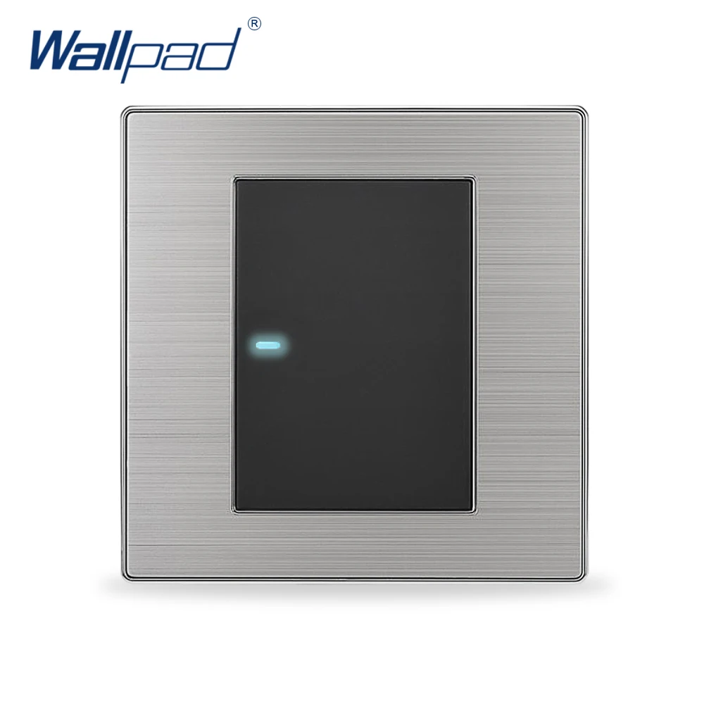

Hot Sale 1 Gang 2 Way Wallpad Luxury LED Light Switch Push Button Wall Switches Interrupteur 10A AC 110~250V