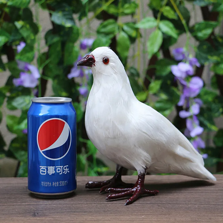 

Peace dove pigeon model feather fur animal home decoration