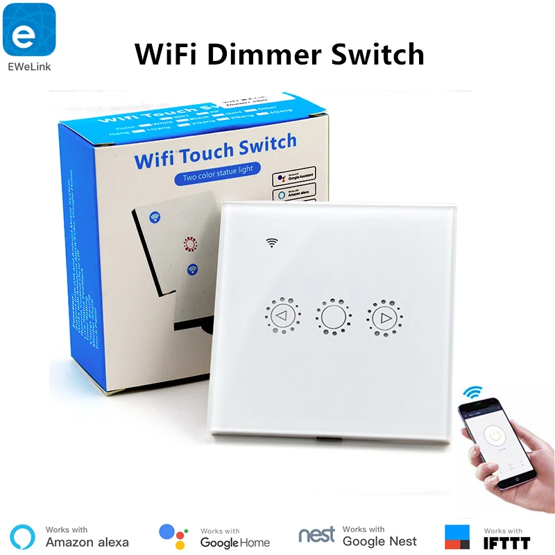 

Wireless WiFi Light Dimmer Switch Smart Home Automation Ewelink Remote Control EU Standard Switch Compatible with Alexa Google