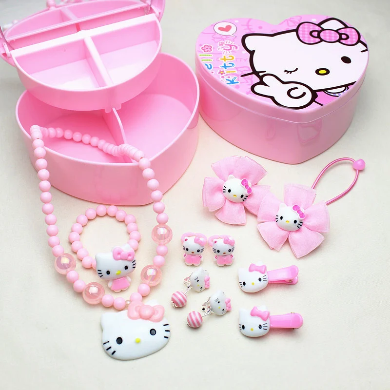Hello kitty B series 10 шт./кор. Мультяшные зажимы для волос заколка для волос с косметический Чехол рисунок «Hello Kitty» Белоснежка Эльза Заколки Подарок на день рождения для детей - Цвет: Hello kitty B series