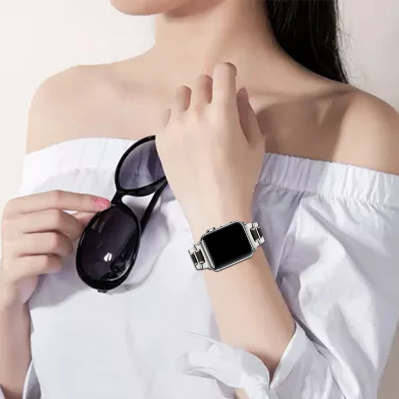 Ремешок из натурального дерева и металла для Apple Watch Series 1 2 3 4 38 мм 42 40 44 мм|Ремешки