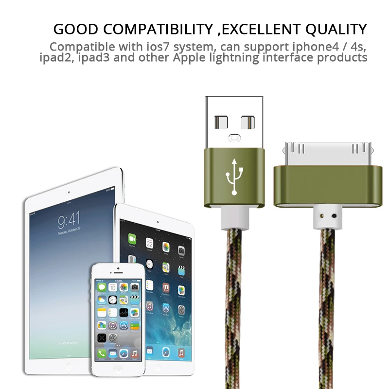 ROMICHW USB кабель для быстрой зарядки для iphone 4 4s 3g S 3g iPad 1 2 3 iPod Nano itouch 30 Pin зарядный адаптер зарядное устройство