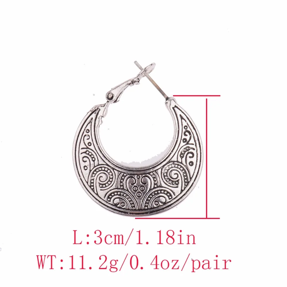Женские винтажные серьги Jhumka этнические подвески серебряного цвета в форме Луны