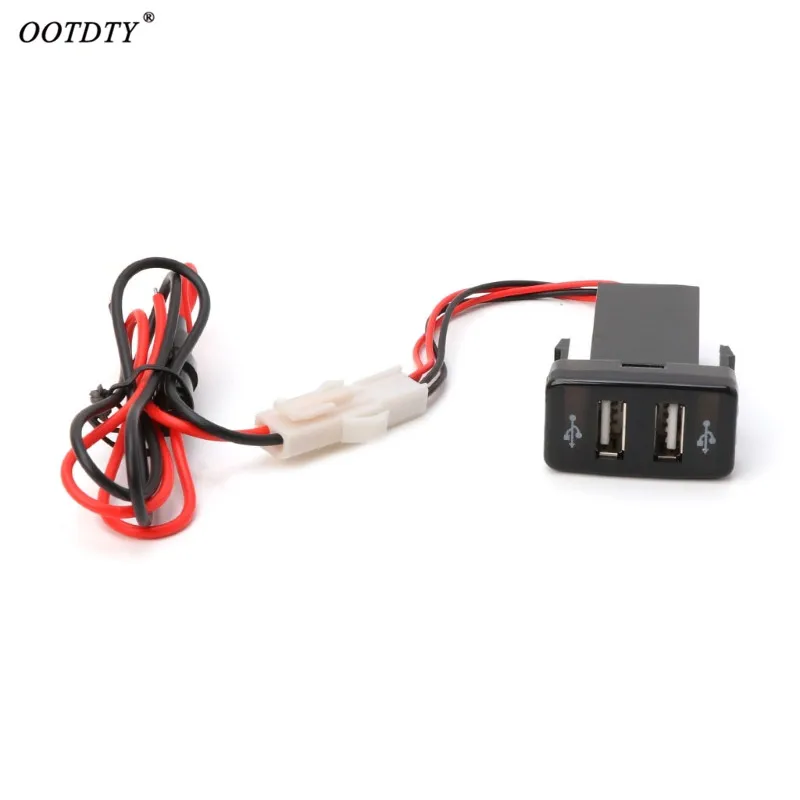 

12V 2.1A Dual 2 Port USB Car Charger Socket Adapter w/ LED Light For Toyota VIGO
