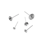 100 шт. хирургическая серьга в виде чашечки из нержавеющей стали, фурнитура для гвоздиков серебристого цвета, пустая основа с задней частью для самостоятельного изготовления ювелирных украшений