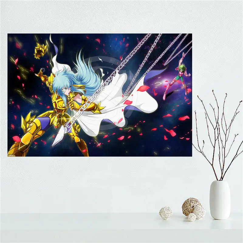 E#627L59 Custom Saint seiya Anime Canvas Painting Wall Silk Poster cloth print DIY Fabric Drop Shipping Y45 | Дом и сад