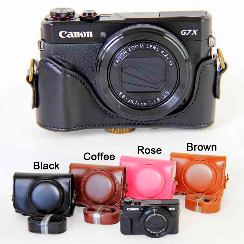 Сумка для камеры чехол Canon Powershot G7XII G7X mark 2 II G7X2 Pu кожаный комплект с ремешком|Сумки