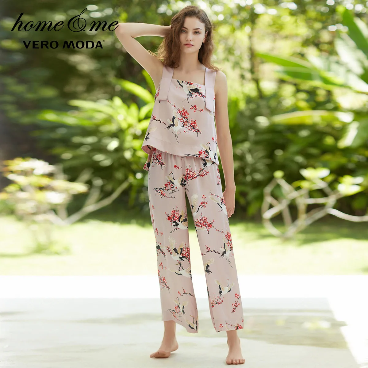 Vero Moda Женские Новые укороченные широкие брюки с принтом домашние брюки | 3181P7507