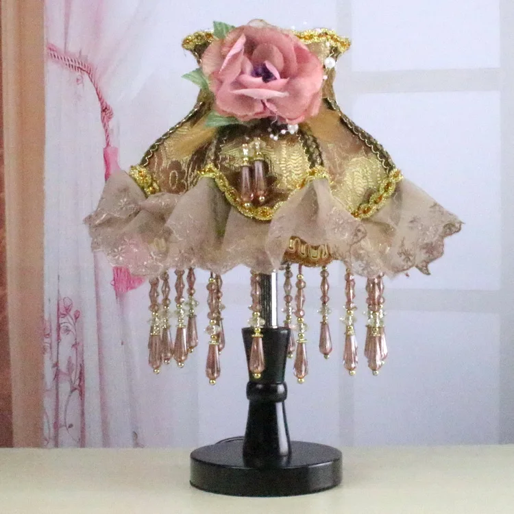 Горячая почта мешок ткань кружева лампы ночной винтаж антикварные декоративные