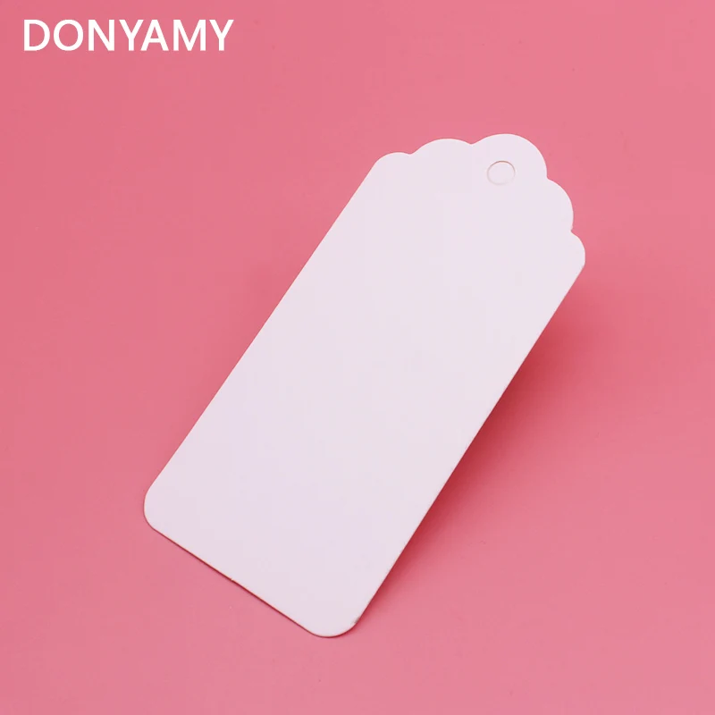 Wholesale White Scallop Blank Cardstock price Tag Hang tag Retro Gift Place Card 500pcs/lot Free shipping | Дом и сад