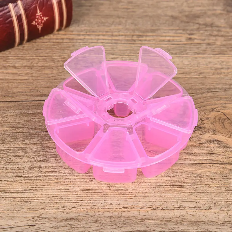 Пластиковый прозрачный Органайзер с 8 отделениями для ногтевого дизайна|case box