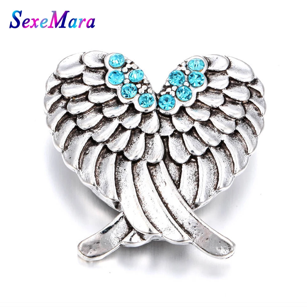 2018 Новый Snap Jewelry хрустальные Крылья Ангела из металла 18 мм кнопки подходит для