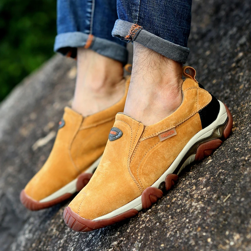 New High Quality Brand Men Shoes Genuine leather Loafers Casual Breathable Spring Autumn Outdoor Non Slip Oxford | Обувь
