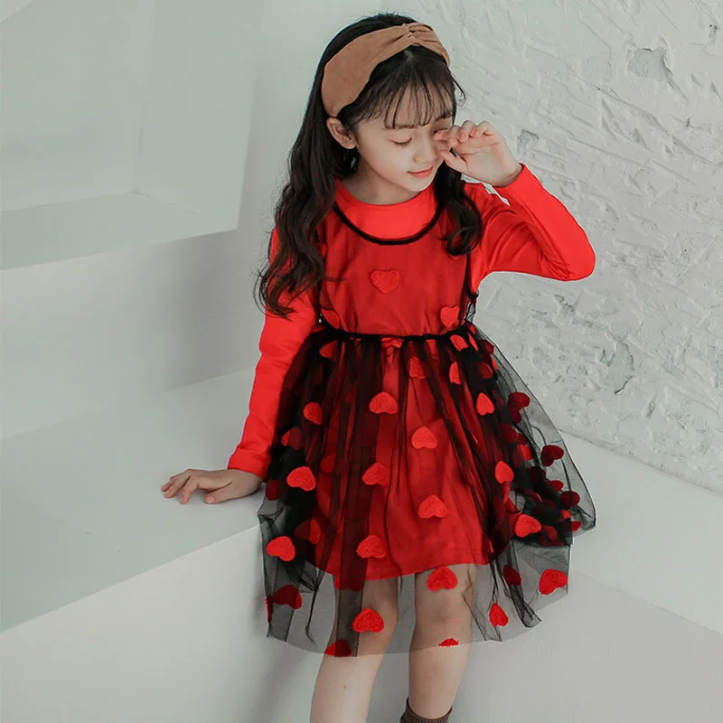 Сетчатое элегантное платье для детей-подростков 2018 г. осенне-зимние детские