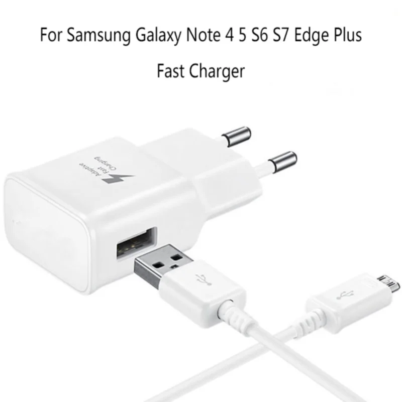 Для samsung быстро Зарядное устройство Galaxy Note 4/Note 5 S6 S7 Edge Plus 1 м микро USB кабель 9V1. 67A